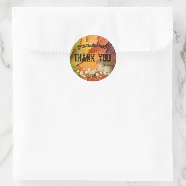 Blätter und Pilze CUSTOM Vielen Dank Runder Aufkleber (Tasche)