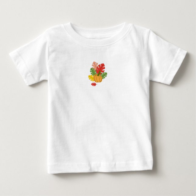 Blätter und Pumpkin Baby T-shirt (Vorderseite)