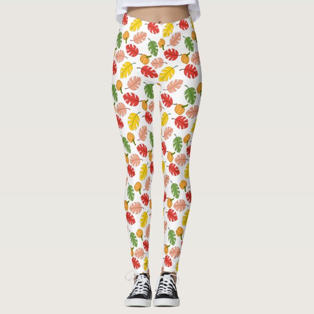 Blätter und Pumpkins Leggings (Vorderseite)
