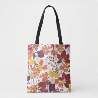Blätter und Rose für die Wasserfarbe im Herbst Tasche
