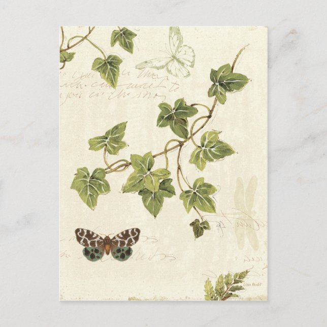 Blätter und Schmetterling Postkarte (Vorderseite)