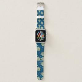 Blätter von Fischköpfen auf Aquamarin Apple Watch Armband