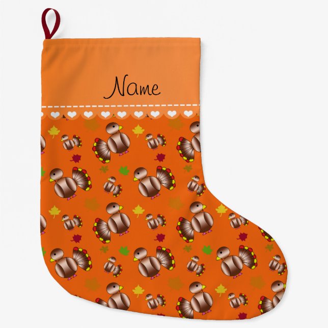 Blätter von Orangenpute, Personalisiert Großer Weihnachtsstrumpf (Vorderseite)