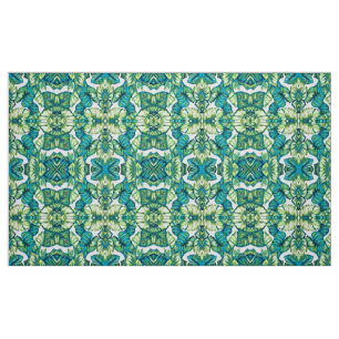 Blätter von Tropical Monstera und Banana Blue Gree Stoff