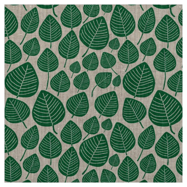 Blätter - Waldgrün Stoff (Muster)