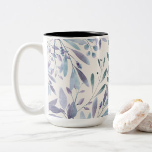 Blätter Wasserfarbe Elegante Zweifarbige Tasse