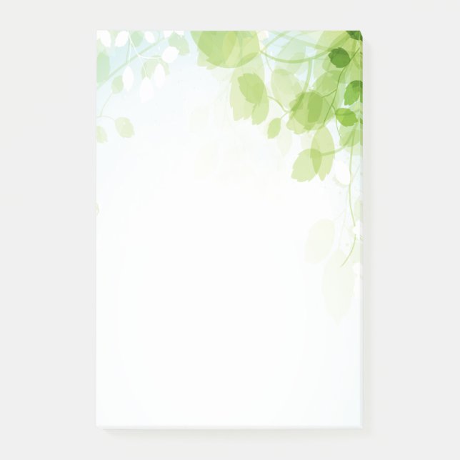 Blätter Wasserfarbe Post-it Klebezettel (Vorderseite)