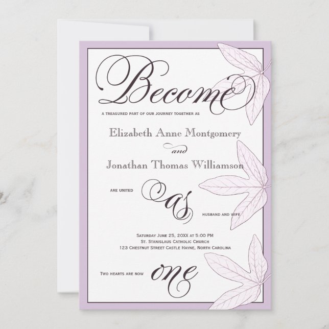 Blätter werden zu einer Christlichen Einladung zur (Vorderseite)