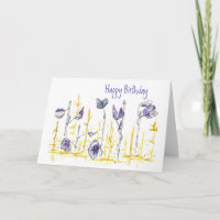 Blätter Zeichnend Stift und Tinte Art Happy Birthd
