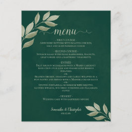 Blätter zum Emerald Budget Wedding Menu