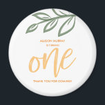 Blätter zum ersten Geburtstag Niedlich Doodle Pain Magnet<br><div class="desc">Holen Sie sich diesen niedlichen ersten Geburtstagmagneten,  der mit Doodle-Blätter ausgestattet ist. Passen Sie es mit dem Namen Ihres Sohnes oder Ihrer Tochter an.</div>