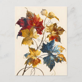 Blätter zur Illustration von pastellfarbenem Wasse Postkarte