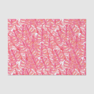 Blätter zur Pflanze Tropical Pink Monstera Seidenpapier