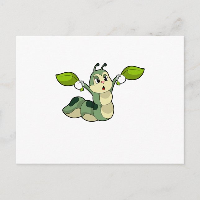 Blätter zur Raupe Postkarte (Vorderseite)