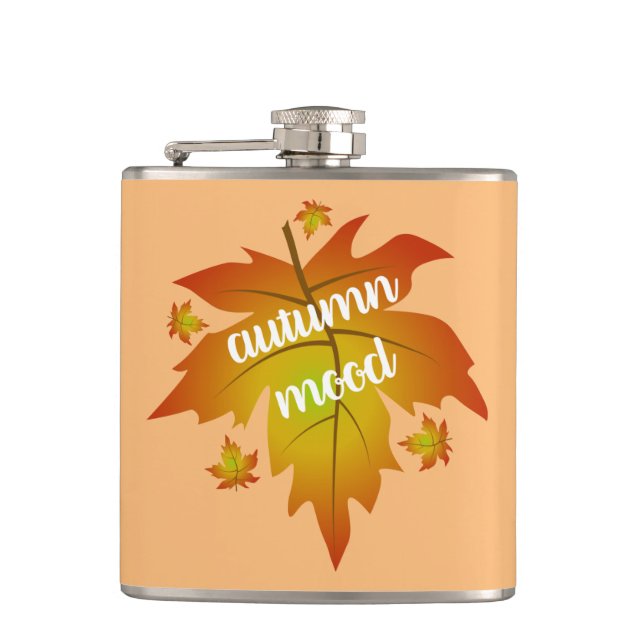 Blätter zur Stimmungstyp im Herbst Flachmann (Vorderseite)