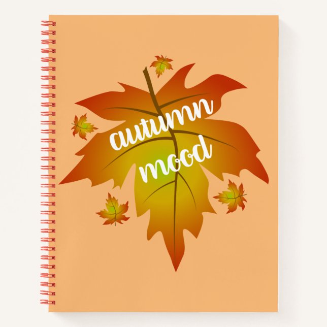 Blätter zur Stimmungstyp im Herbst Notizbuch (Vorderseite)