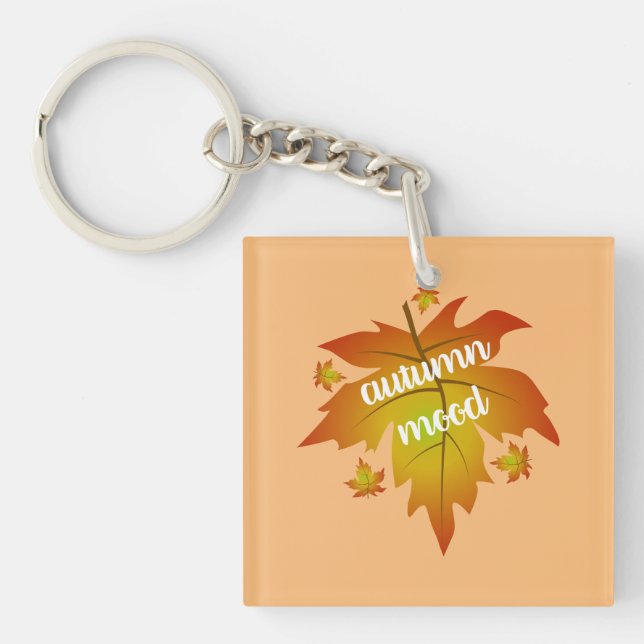 Blätter zur Stimmungstyp im Herbst Schlüsselanhänger (Vorderseite)