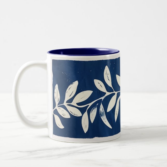 Blätter Zwei-Tonen-Tasse Zweifarbige Tasse (Links)