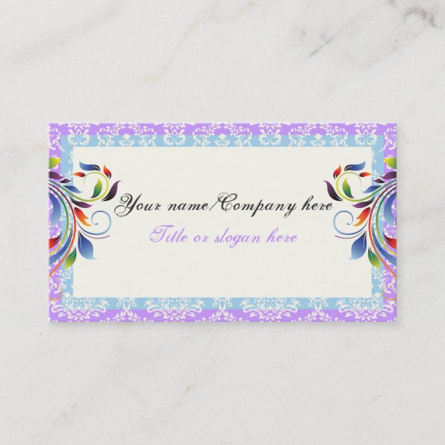 Blätterblätterblätterblätterblättern, blaue lila D Visitenkarte (Vorderseite)