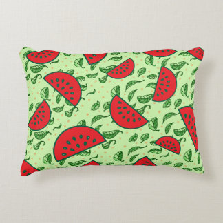 Blättermuster und Wassermelonen Dekokissen