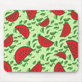 Blättermuster und Wassermelonen Mousepad