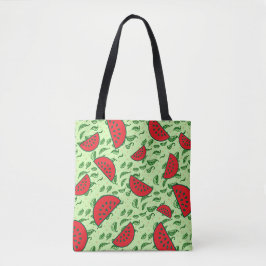 Blättermuster und Wassermelonen Tasche
