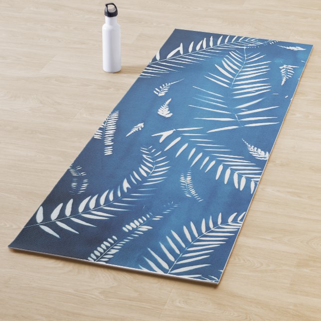 Blattgedruckte blaue Yoga-Teppiche Yogamatte (Beispiel)