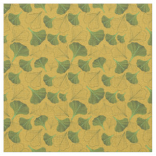 Blattgelbes Florales Ginkgo-Muster Stoff