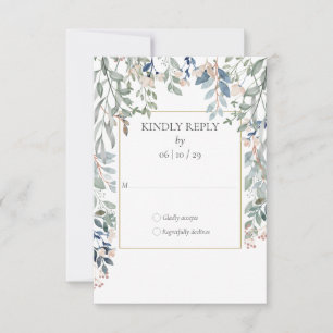 Blattgold geometrische Hochzeit RSVP Karte