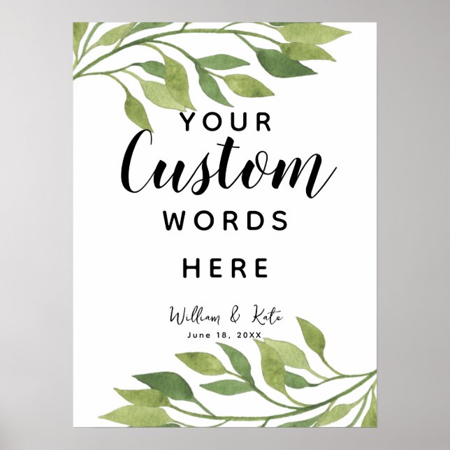 Blattgrün kreiert Ihre eigenen Wünsche Poster (Vorne)