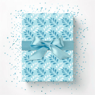 Blattgrüne Gitterstruktur in Aqua Geschenkpapier