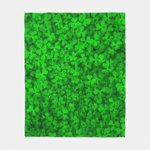 Blattklee grüne Kleeblatt Fleecedecke