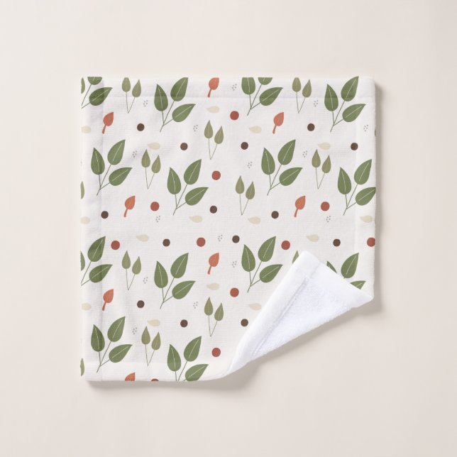Blattmuster Design Badhandtuch Set (Waschlappen)