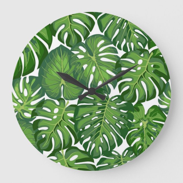 Blattmuster Große Wanduhr (Vorderseite)