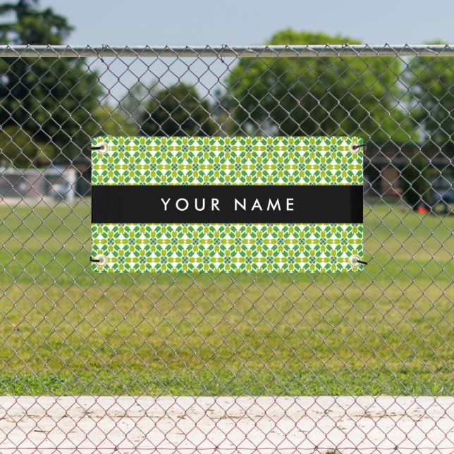 Blattmuster, grüne Blätter, Ihr Name Banner (Insitu)