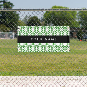 Blattmuster, grüne Blätter, Ihr Name Banner