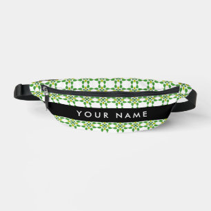 Blattmuster, grüne Blätter, Ihr Name Bauchtasche