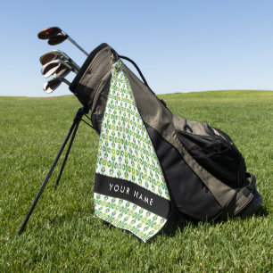 Blattmuster, grüne Blätter, Ihr Name Golfhandtuch