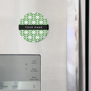 Blattmuster, grüne Blätter, Ihr Name Magnet