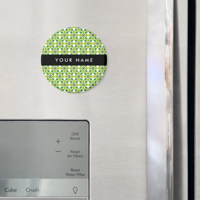 Blattmuster, grüne Blätter, Ihr Name Magnet (In Situ (Kühlschrank))