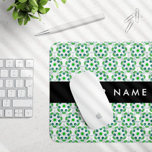 Blattmuster, grüne Blätter, Ihr Name Mousepad