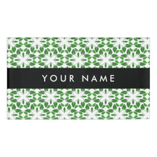 Blattmuster, grüne Blätter, Ihr Name Namenschild