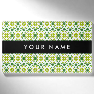 Blattmuster, grüne Blätter, Ihr Name Namenschild