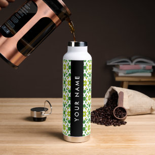 Blattmuster, grüne Blätter, Ihr Name Trinkflasche