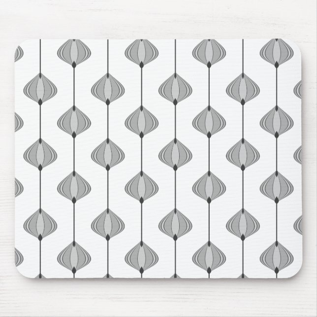 Blattmuster in Grau Mousepad (Vorne)