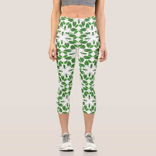 Blattmuster, Muster aus Blättern, grüne Blätter Capri Leggings
