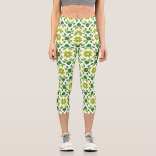Blattmuster, Muster aus Blättern, grüne Blätter Capri Leggings