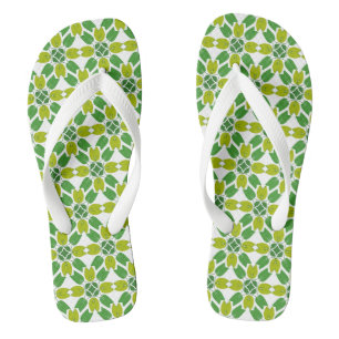 Blattmuster, Muster aus Blättern, grüne Blätter Flip Flops