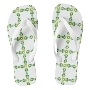 Blattmuster, Muster aus Blättern, grüne Blätter Flip Flops