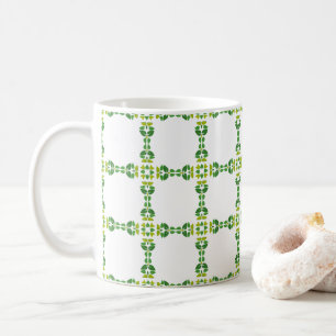 Blattmuster, Muster aus Blättern, grüne Blätter Kaffeetasse